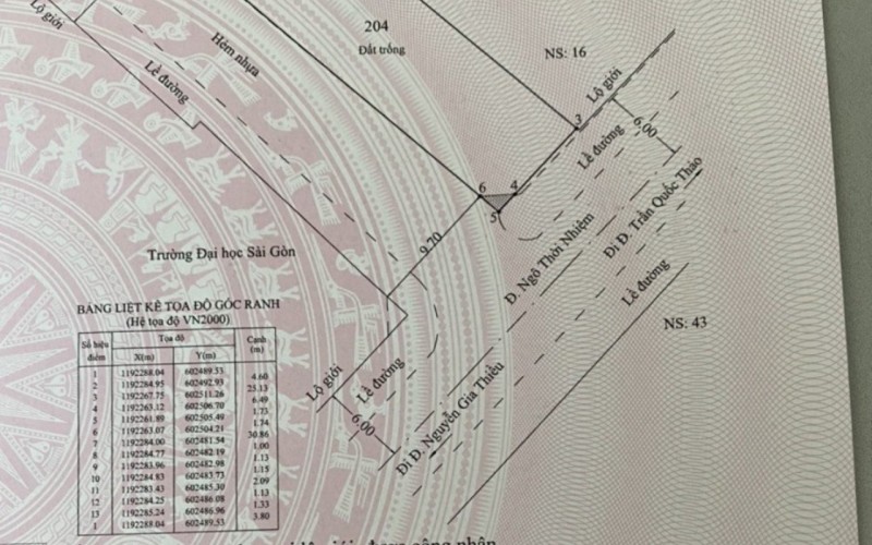 [139 tỷ] Góc 2 Mặt tiền Ngô Thời Nhiệm, P7, 8.2x30m. H. Đông Nam